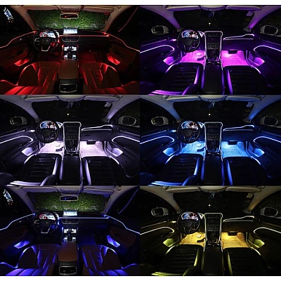 Lumina ambientala LED RGB fibra, Suport pentru aplicatii, 4 in 1, 6 metri Lumina ambientala LED RGB fibra, Suport pentru aplicatii, 4 in 1, 6 metri