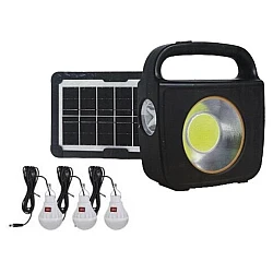 Kit CC022-1 panou solar cu lanterna si 3 becuri, 100 W