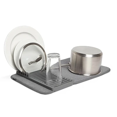 Scurgator de vase din microfibra, rezistent la apa, gri, 60 x 46 cm Scurgator de vase din microfibra, rezistent la apa, gri, 60 x 46 cm