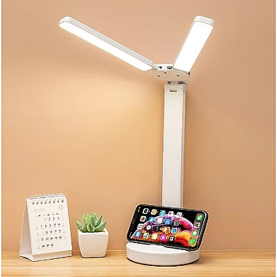 Lampa 1960 de birou LED cu usb, iluminare cu 2 capete Reglabile ALB Lampa 1960 de birou LED cu usb, iluminare cu 2 capete Reglabile ALB