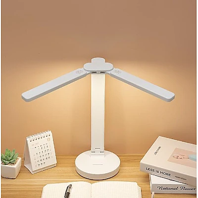 Lampa 1960 de birou LED cu usb, iluminare cu 2 capete Reglabile ALB Lampa 1960 de birou LED cu usb, iluminare cu 2 capete Reglabile ALB