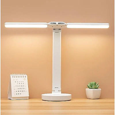 Lampa 1960 de birou LED cu usb, iluminare cu 2 capete Reglabile ALB Lampa 1960 de birou LED cu usb, iluminare cu 2 capete Reglabile ALB