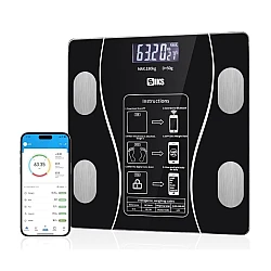 Cantar corporal cu Ecran digital Iluminat cu Aplicatie Android/iOs 180 Kg Max NEGRU