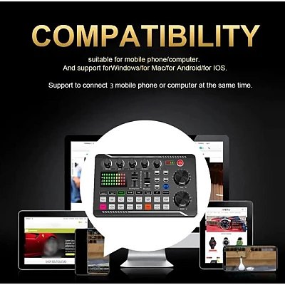 Placa de Sunet Live Q SK7 cu Mixer Audio Podcast si Schimbator de Voce Placa de Sunet Live Q SK7 cu Mixer Audio Podcast si Schimbator de Voce