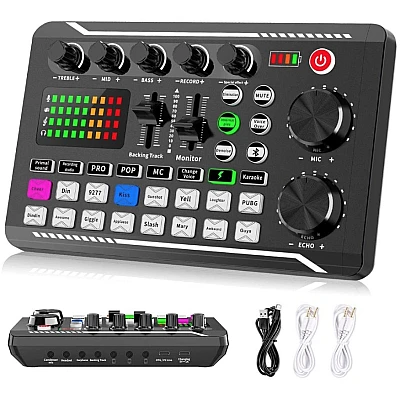 Placa de Sunet Live Q SK7 cu Mixer Audio Podcast si Schimbator de Voce Placa de Sunet Live Q SK7 cu Mixer Audio Podcast si Schimbator de Voce