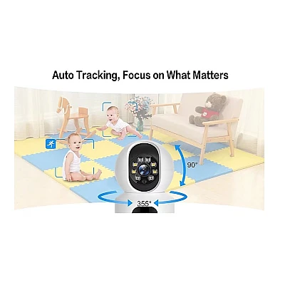 Camera de supraveghere dubla interioara SX626 pentru monitorizare bebelusi WIFi 360 Camera de supraveghere dubla interioara SX626 pentru monitorizare bebelusi WIFi 360