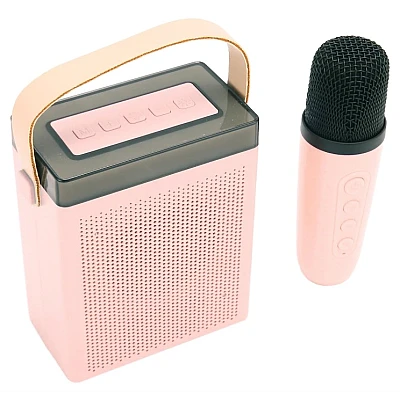 Difuzor portabil si Microfon Karaoke fara fir Bluetooth 5.3 Roz Difuzor portabil si Microfon Karaoke fara fir Bluetooth 5.3 Roz
