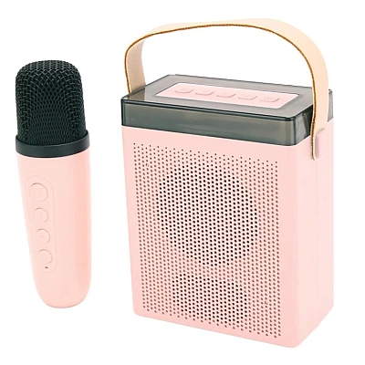 Difuzor portabil si Microfon Karaoke fara fir Bluetooth 5.3 Roz Difuzor portabil si Microfon Karaoke fara fir Bluetooth 5.3 Roz