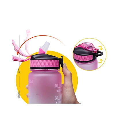 Sticla de apa potabila fitness Colorata 32Oz cu Marcator de timp Sticla de apa potabila fitness Colorata 32Oz cu Marcator de timp