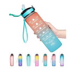 Sticla de apa potabila fitness Colorata 32Oz cu Marcator de timp