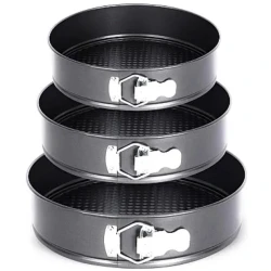 Set 3 tavi de tort cu dimensiuni diferite si fund detasabil 18-20-22 Set 3 tavi de tort cu dimensiuni diferite si fund detasabil 18-20-22