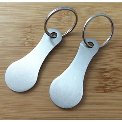 Set 2 Breloc Jeton pentru cos de Cumparaturi Metalic Set 2 Breloc Jeton pentru cos de Cumparaturi Metalic