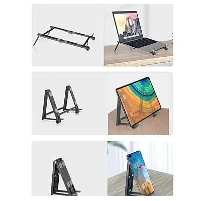 Suport pliabil laptop/telefon/tableta Andowl Q-ZJ009 Negru Suport pliabil laptop/telefon/tableta Andowl Q-ZJ009 Negru