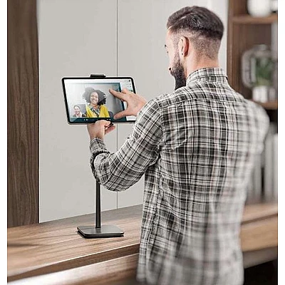 Suport Reglabil pentru Telefon/Tableta de birou cu suport pentru Casti Q-ZJ201 Suport Reglabil pentru Telefon/Tableta de birou cu suport pentru Casti Q-ZJ201