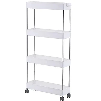 Organizator tip carucior multifuncional cu 4 rafturi Alb MD Organizator tip carucior multifuncional cu 4 rafturi Alb MD