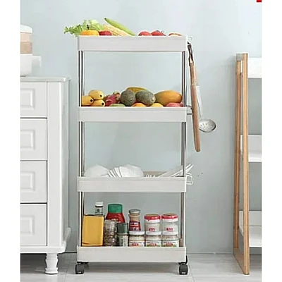 Organizator tip carucior multifuncional cu 4 rafturi Alb MD Organizator tip carucior multifuncional cu 4 rafturi Alb MD