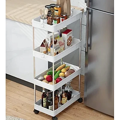 Organizator tip carucior multifuncional cu 4 rafturi Alb MD Organizator tip carucior multifuncional cu 4 rafturi Alb MD
