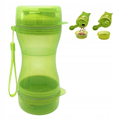 Sticla cu 3 in 1 pentru animale, Mancare si Apa, Plastic Sticla cu 3 in 1 pentru animale, Mancare si Apa, Plastic