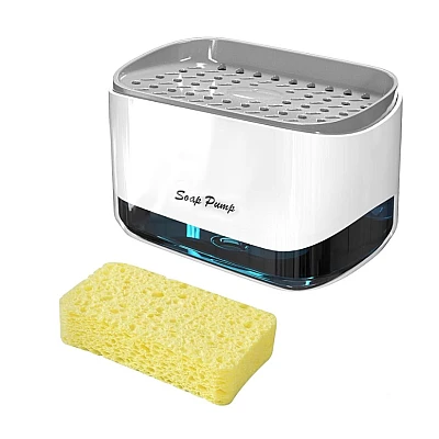 Dispenser de Sapun 2 in 1 Cu Burete 12 oz Dispenser de Sapun 2 in 1 Cu Burete 12 oz