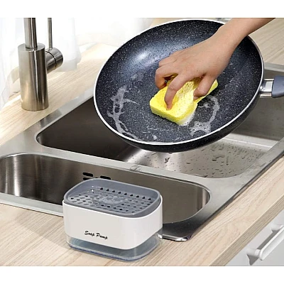 Dispenser de Sapun 2 in 1 Cu Burete 12 oz Dispenser de Sapun 2 in 1 Cu Burete 12 oz