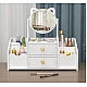 Organizator cosmetice cu Oglinda, 2 sertare, 4 compartimente, 40 x 20 x 33 cm Organizator cosmetice cu Oglinda, 2 sertare, 4 compartimente, 40 x 20 x 33 cm