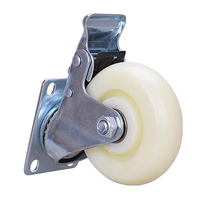 Set 2 Roati Pivotante 2.5" Albe Cu Frana Set 2 Roati Pivotante 2.5" Albe Cu Frana