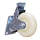 Set 2 Roati Pivotante 2.5" Albe Cu Frana Set 2 Roati Pivotante 2.5" Albe Cu Frana