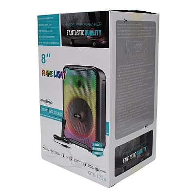 Boxa Portabila GTS-1726 Bluetooth 8 Inchi Lumini LED RGB cu Microfon Boxa Portabila GTS-1726 Bluetooth 8 Inchi Lumini LED RGB cu Microfon
