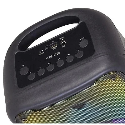 Boxa Portabila GTS-1726 Bluetooth 8 Inchi Lumini LED RGB cu Microfon Boxa Portabila GTS-1726 Bluetooth 8 Inchi Lumini LED RGB cu Microfon
