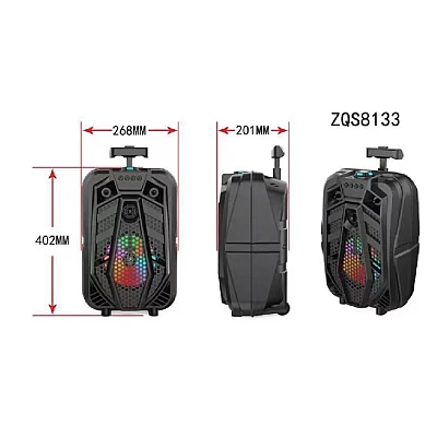 UB Boxa Portabila Tip Troler ZQS-8133 cu Microfon 100W UB Boxa Portabila Tip Troler ZQS-8133 cu Microfon 100W