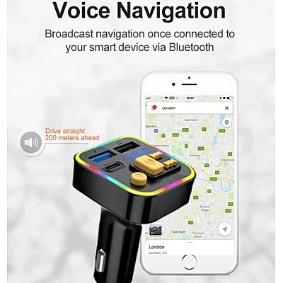 Modulator auto Bluetooth M6 cu Incarcator PD Modulator auto Bluetooth M6 cu Incarcator PD