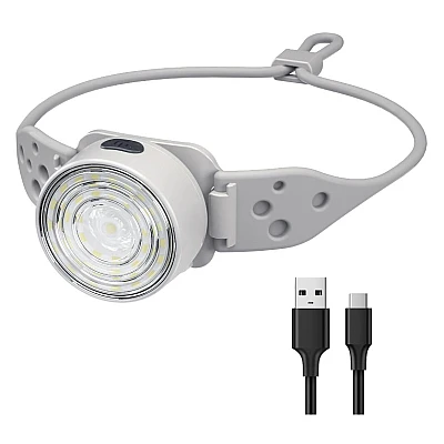 Lanterna de cap cu banda din Silicon Ajustabila cu Lumina Alba si Rosie Lanterna de cap cu banda din Silicon Ajustabila cu Lumina Alba si Rosie