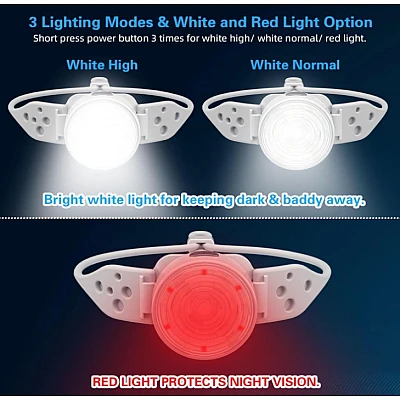 Lanterna de cap cu banda din Silicon Ajustabila cu Lumina Alba si Rosie Lanterna de cap cu banda din Silicon Ajustabila cu Lumina Alba si Rosie