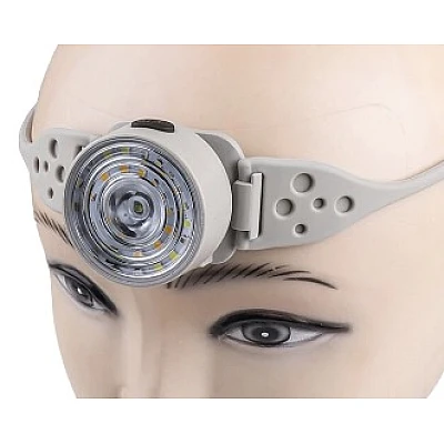 Lanterna de cap cu banda din Silicon Ajustabila cu Lumina Alba si Rosie Lanterna de cap cu banda din Silicon Ajustabila cu Lumina Alba si Rosie