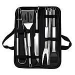Set de 10 ustensile pentru gratar din Inox cu Husa de Depozitare