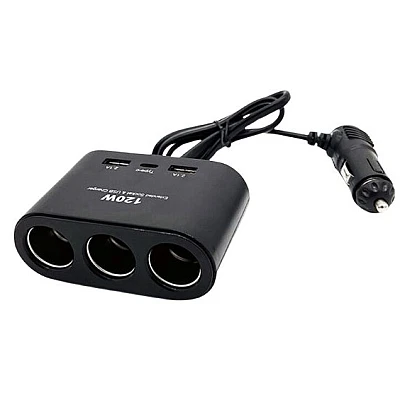 Triplu Bricheta Auto cu Fir OLESSON 1653 si 2 x USB 1 x USB C Triplu Bricheta Auto cu Fir OLESSON 1653 si 2 x USB 1 x USB C