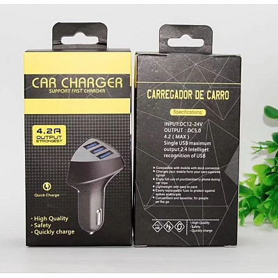 Adaptor Incarcare Bricheta Auto Cu 3 Port USB 4.2A Adaptor Incarcare Bricheta Auto Cu 3 Port USB 4.2A