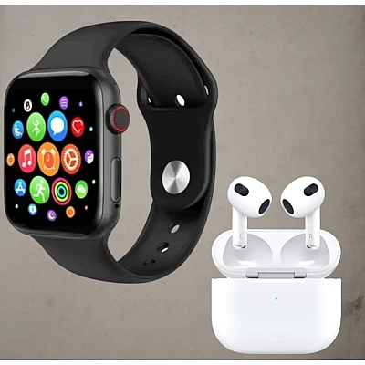 Set Ceas Smartwatch Inteligent si casti wireless BARBATI Set Ceas Smartwatch Inteligent si casti wireless BARBATI
