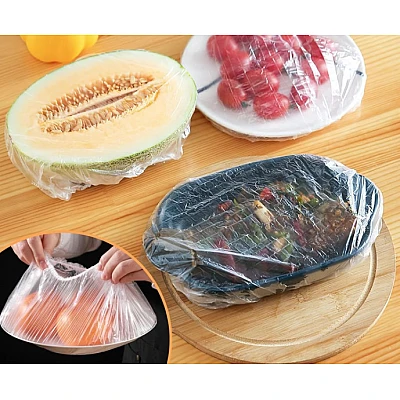 Set 100 Folii cu Elastic pentru acoperit boluri 22-38 cm Transparente Set 100 Folii cu Elastic pentru acoperit boluri 22-38 cm Transparente