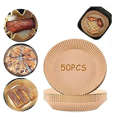 Set 50 hartii de copt ROTUNDE pentru friteuza Unica folosinta 16x4.5 cm Maro Set 50 hartii de copt ROTUNDE pentru friteuza Unica folosinta 16x4.5 cm Maro