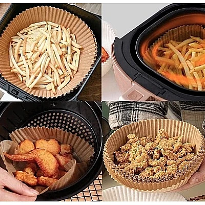 Set 50 hartii de copt ROTUNDE pentru friteuza Unica folosinta 16x4.5 cm Maro Set 50 hartii de copt ROTUNDE pentru friteuza Unica folosinta 16x4.5 cm Maro