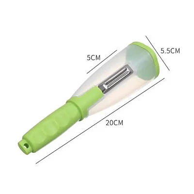 Decojitor cu cutie de colectare resturi din Plastic Verde Decojitor cu cutie de colectare resturi din Plastic Verde