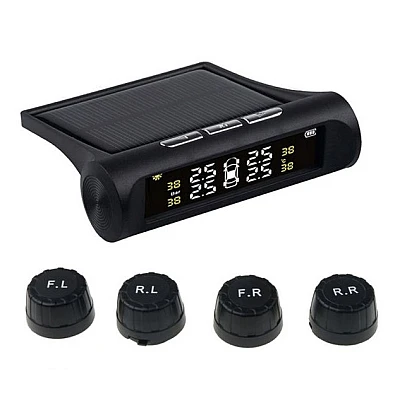 Set 4 senzori de presiune si temperatura anvelope cu afisaj LCD si incarcare Solara Set 4 senzori de presiune si temperatura anvelope cu afisaj LCD si incarcare Solara