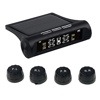 Set 4 senzori de presiune si temperatura anvelope cu afisaj LCD si incarcare Solara Set 4 senzori de presiune si temperatura anvelope cu afisaj LCD si incarcare Solara