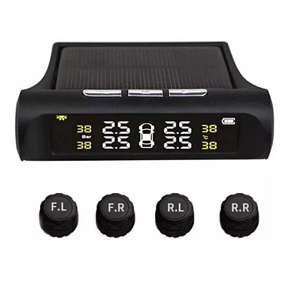 Set 4 senzori de presiune si temperatura anvelope cu afisaj LCD si incarcare Solara Set 4 senzori de presiune si temperatura anvelope cu afisaj LCD si incarcare Solara