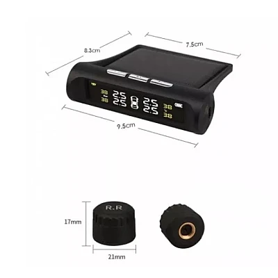 Set 4 senzori de presiune si temperatura anvelope cu afisaj LCD si incarcare Solara Set 4 senzori de presiune si temperatura anvelope cu afisaj LCD si incarcare Solara