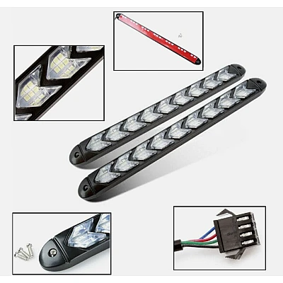 Set 2 Lumini LED pentru semnalizare cu sageti schimbare de culoare Set 2 Lumini LED pentru semnalizare cu sageti schimbare de culoare