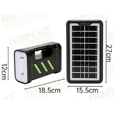Kit solar GD-13 cu lampa multifunctionala panou solar si 3 Becuri