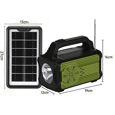 Kit solar GD-8075 cu lampa multifunctionala panou solar si 4 Becuri Kit solar GD-8075 cu lampa multifunctionala panou solar si 4 Becuri