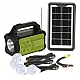 Kit solar GD-8075 cu lampa multifunctionala panou solar si 4 Becuri Kit solar GD-8075 cu lampa multifunctionala panou solar si 4 Becuri